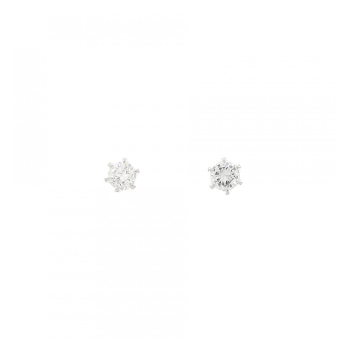 PT900 ソリティア ダイヤモンド ピアス 0.30CT