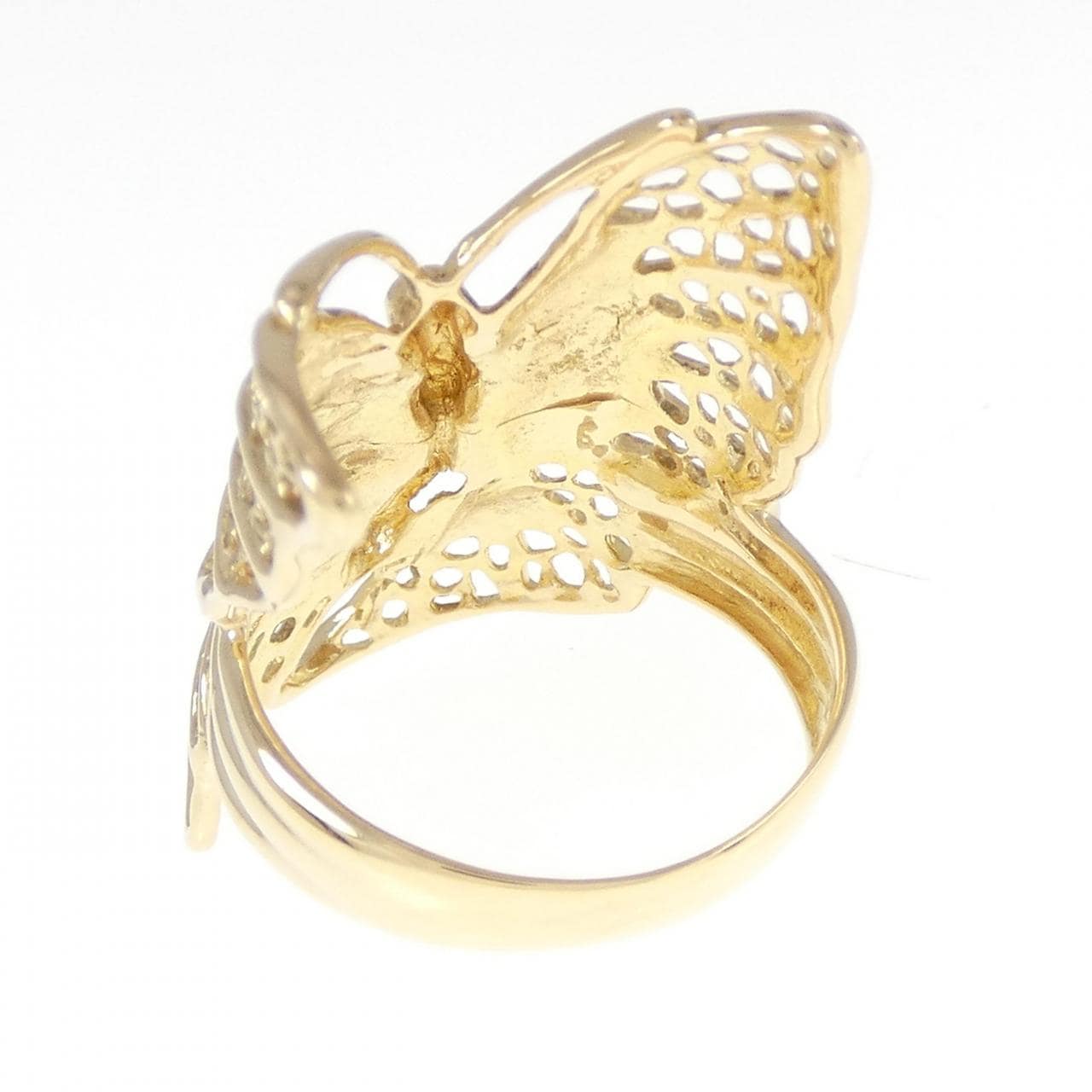 K18YG butterfly ring