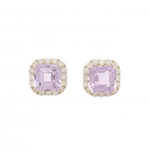K18PG クンツァイト ピアス 12.45CT