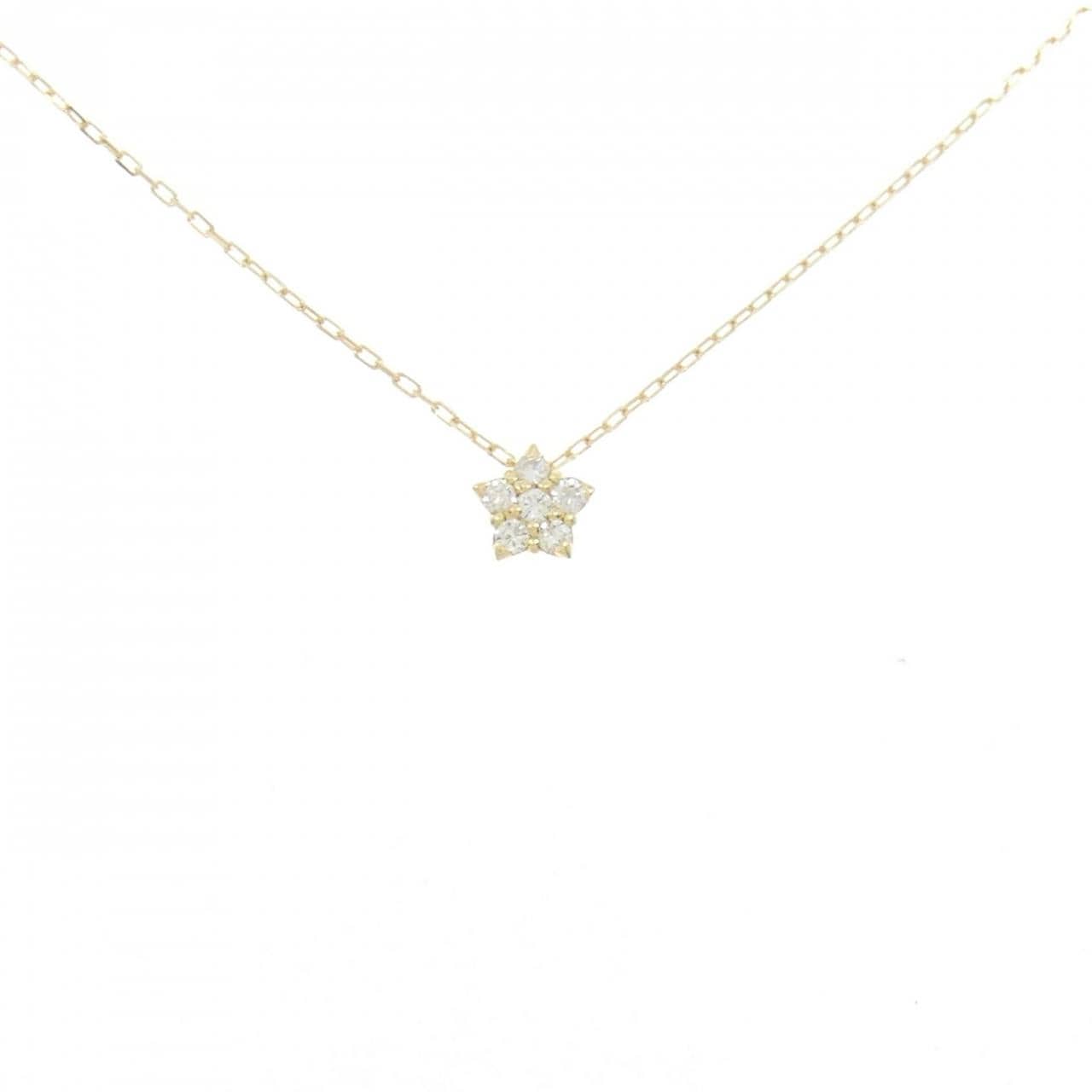 K18YG スター ダイヤモンド ネックレス 0.10CT