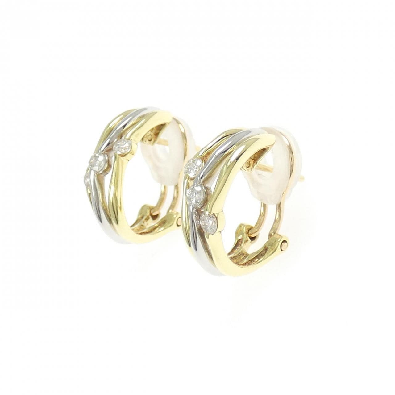 K18YG/PT900 ダイヤモンド ピアス/イヤリング 0.30CT