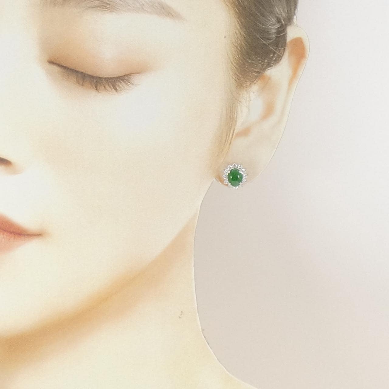 PT900 ヒスイ ピアス