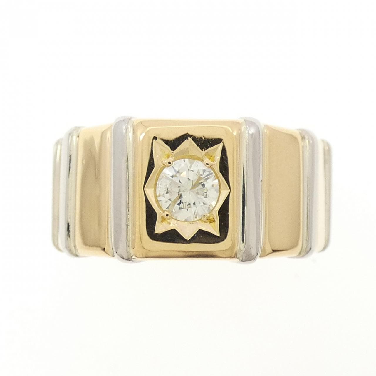 K18YG/PT900 ダイヤモンド リング 0.43CT