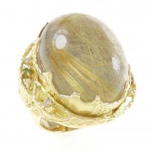 K18YG ルチルクオーツ リング 46.26CT