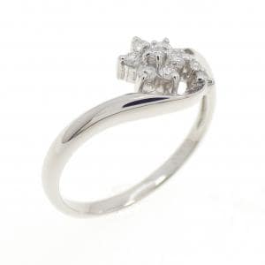 PT900 フラワー ダイヤモンド リング 0.12CT