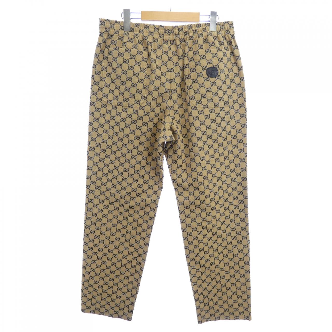 グッチ GUCCI レザーインターロッキングG付きGGキャンバスパンツ 658090 Z8AOV パンツ