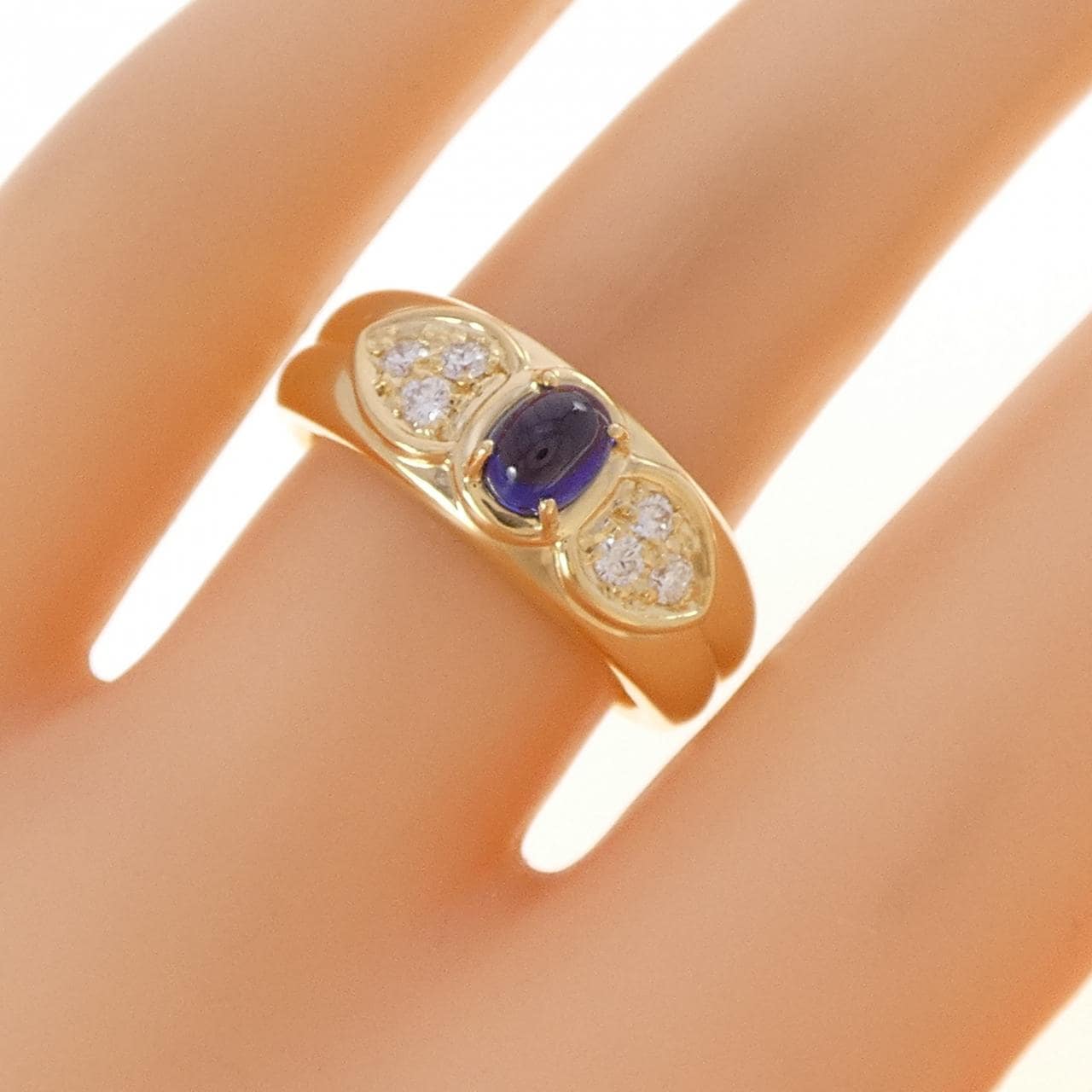 750YG サファイヤ リング 0.50CT
