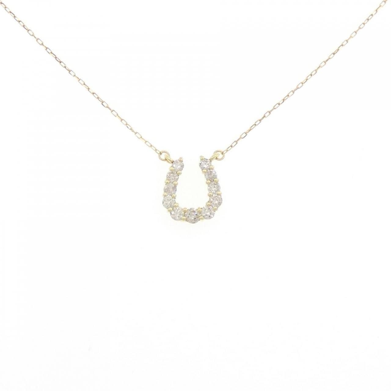 K18YG Horseshoe Diamond Necklace 0.20CT