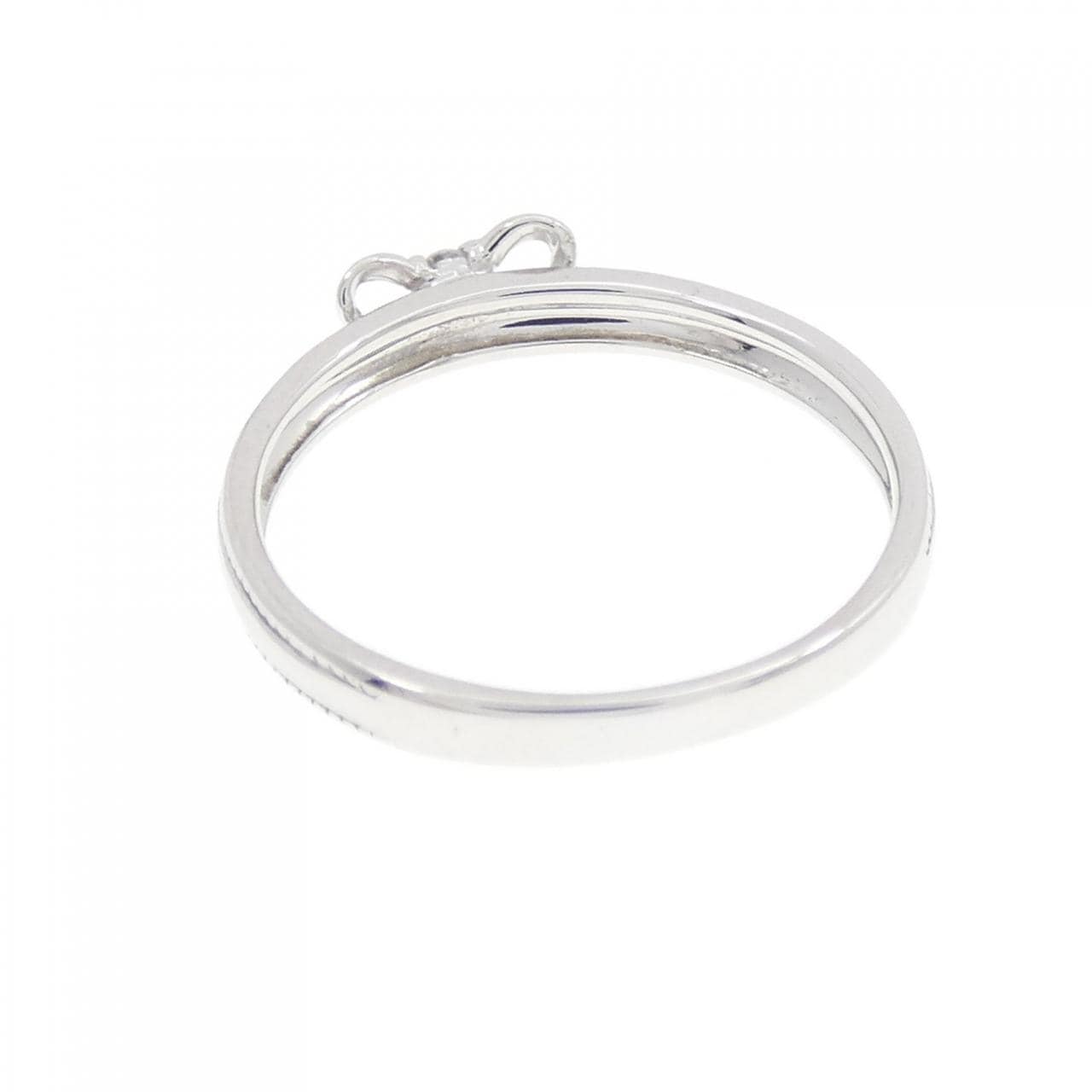 K18WG リボン ダイヤモンド リング 0.01CT