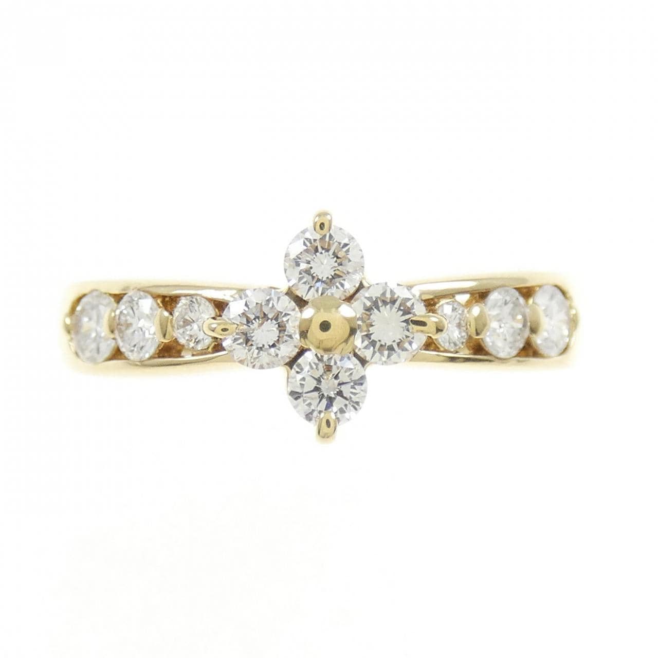 K18YG フラワー ダイヤモンド リング 0.51CT
