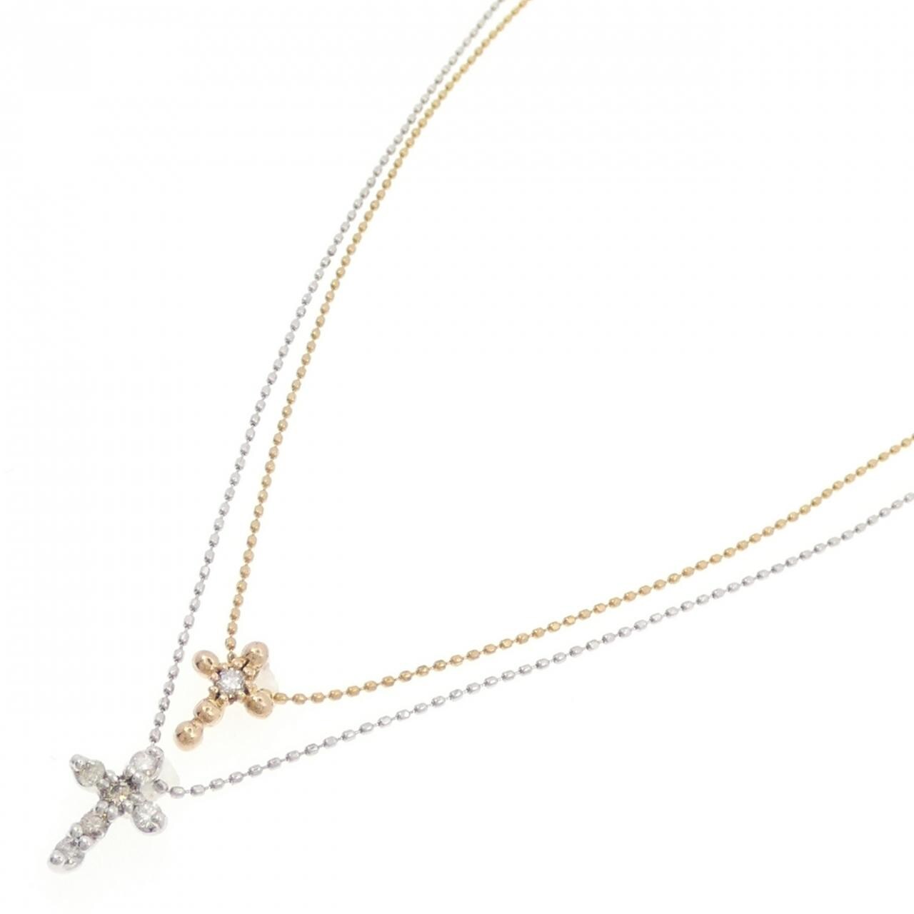 K18YG/K18WG ダイヤモンド ネックレス 0.20CT