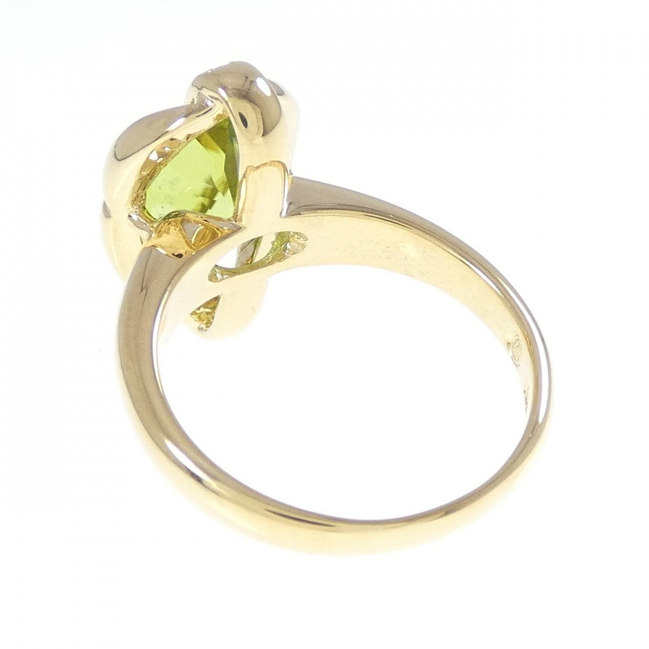 K18YG ペリドット リング 2.50CT