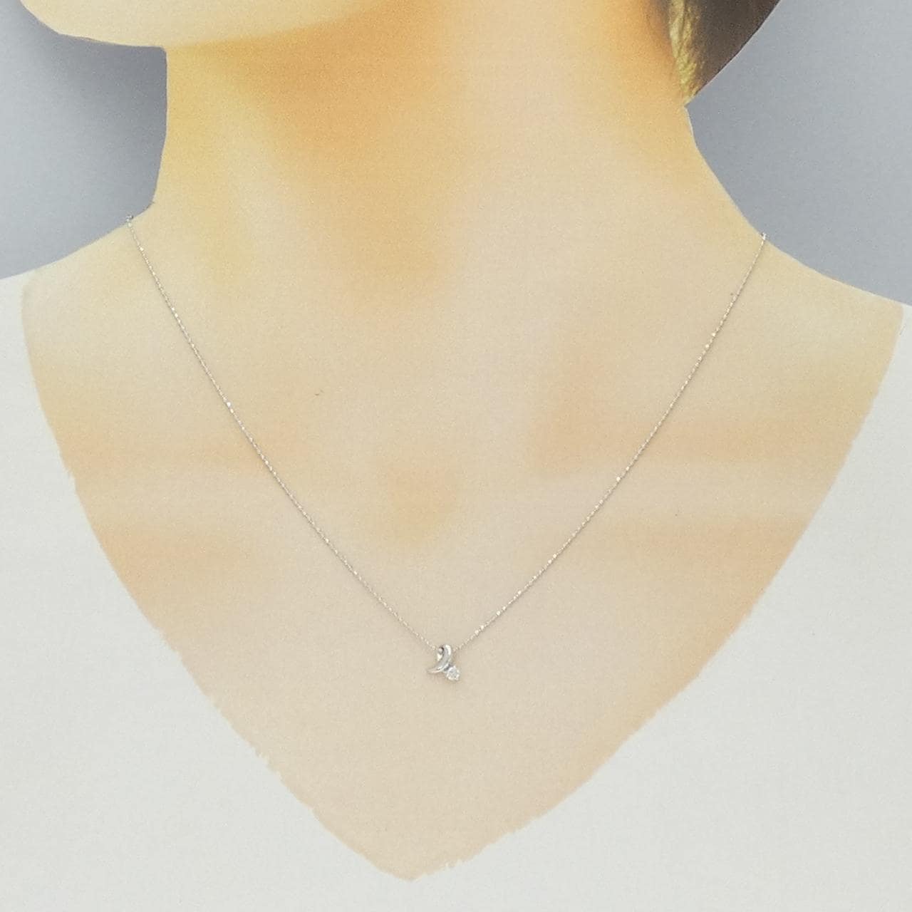 K18WG ダイヤモンド ネックレス 0.05CT