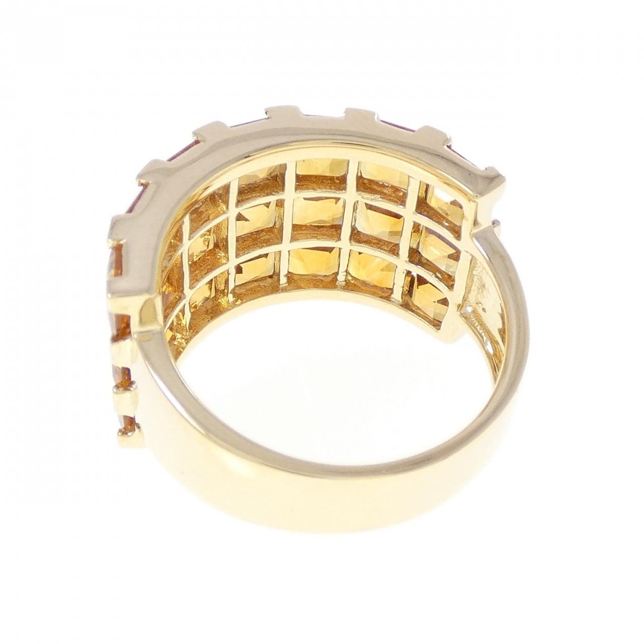K18YG シトリン リング 6.27CT