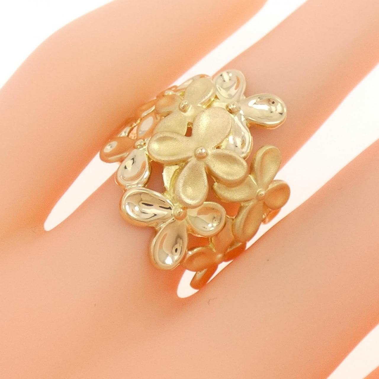 K18YG flower ring