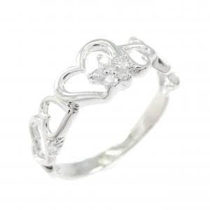 K14WG ハート×スター ダイヤモンド リング