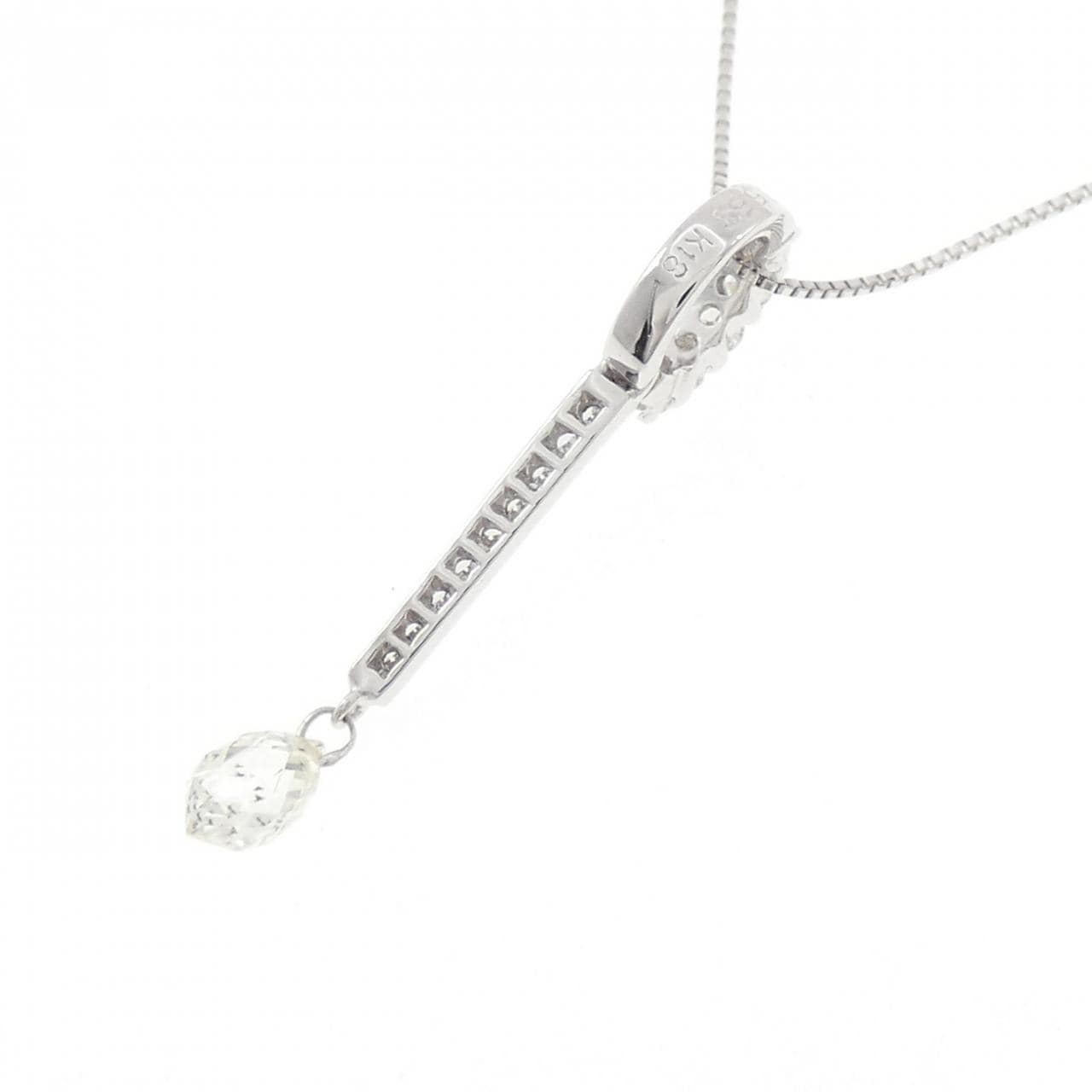 K18WG ダイヤモンド ネックレス 0.558CT