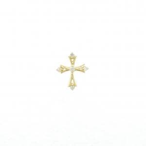 K18YG クロス ダイヤモンド ピアス 0.04CT 片耳