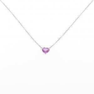 K18WG ハート サファイヤ ネックレス 1.15CT