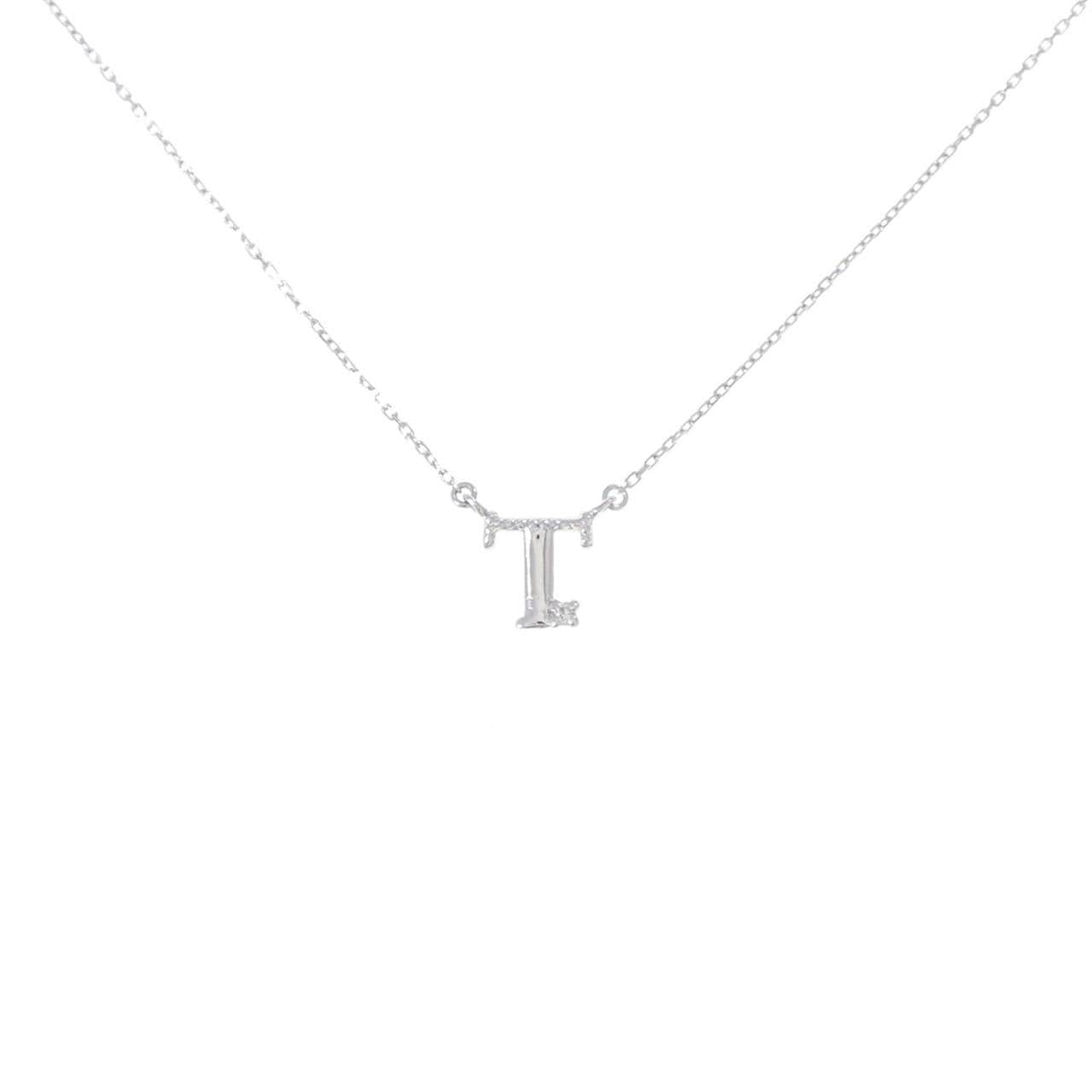 K10WG イニシャルT ダイヤモンド ネックレス