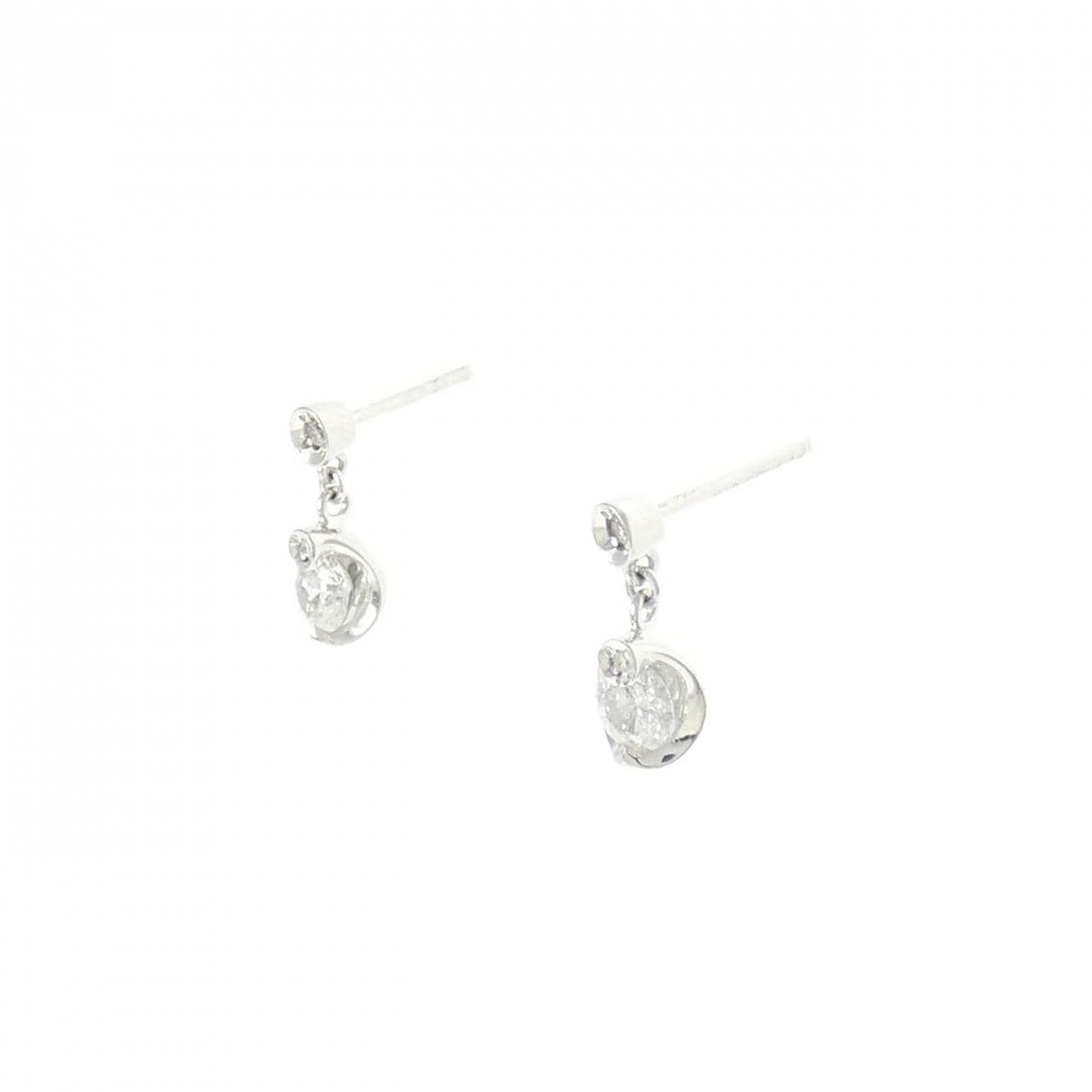 K18WG ダイヤモンド ピアス 0.434CT