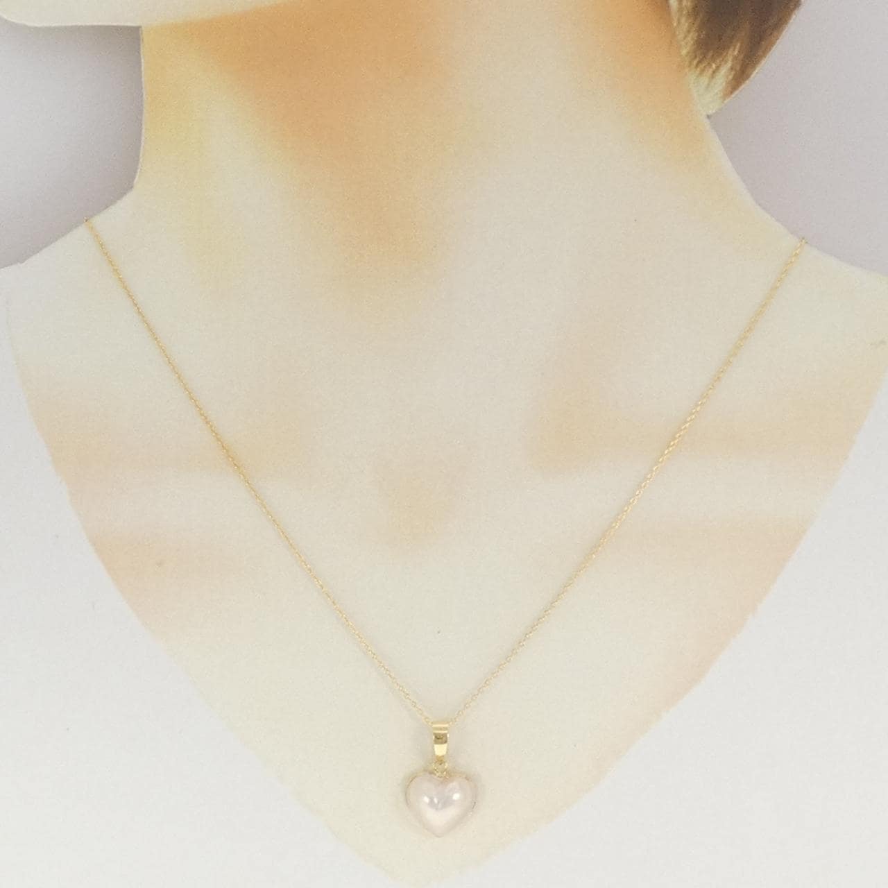 K18YG ハート マベパール ネックレス