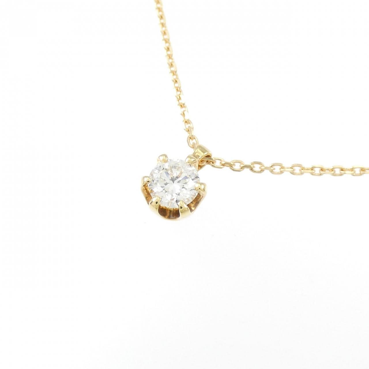 K18YG Solitaire Diamond Necklace 0.18CT