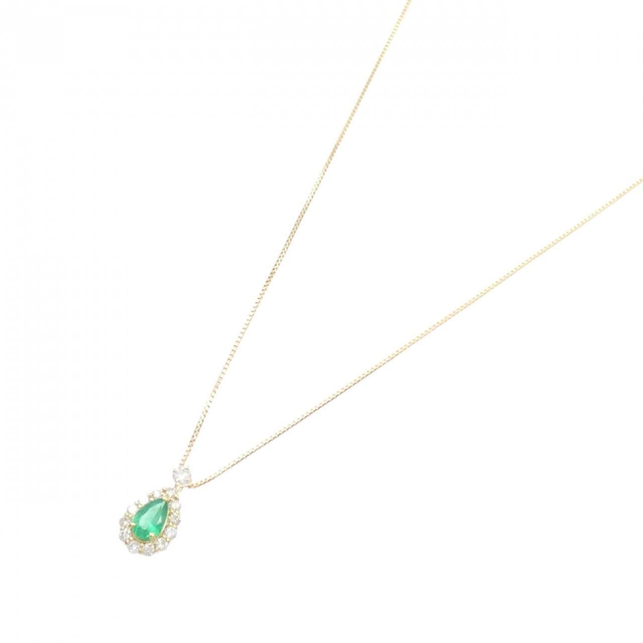 [BRAND NEW] K18YG emerald necklace 0.18CT