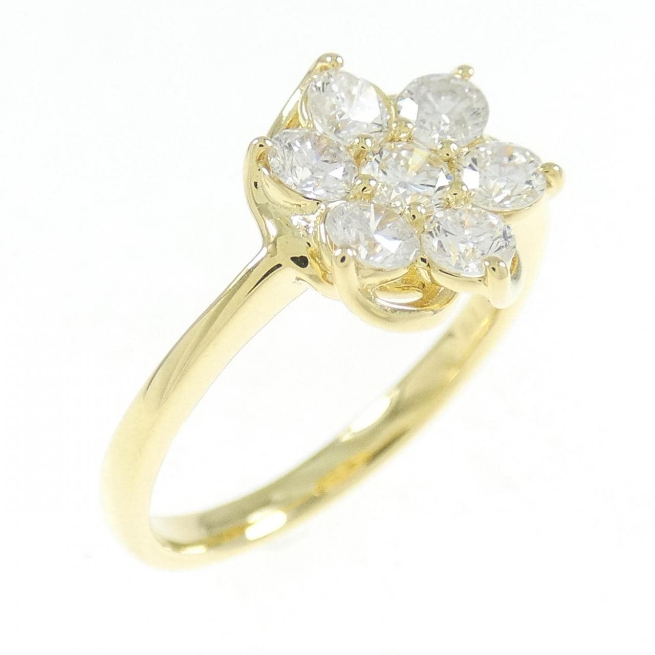 K18YG flower Diamond ring 0.70CT