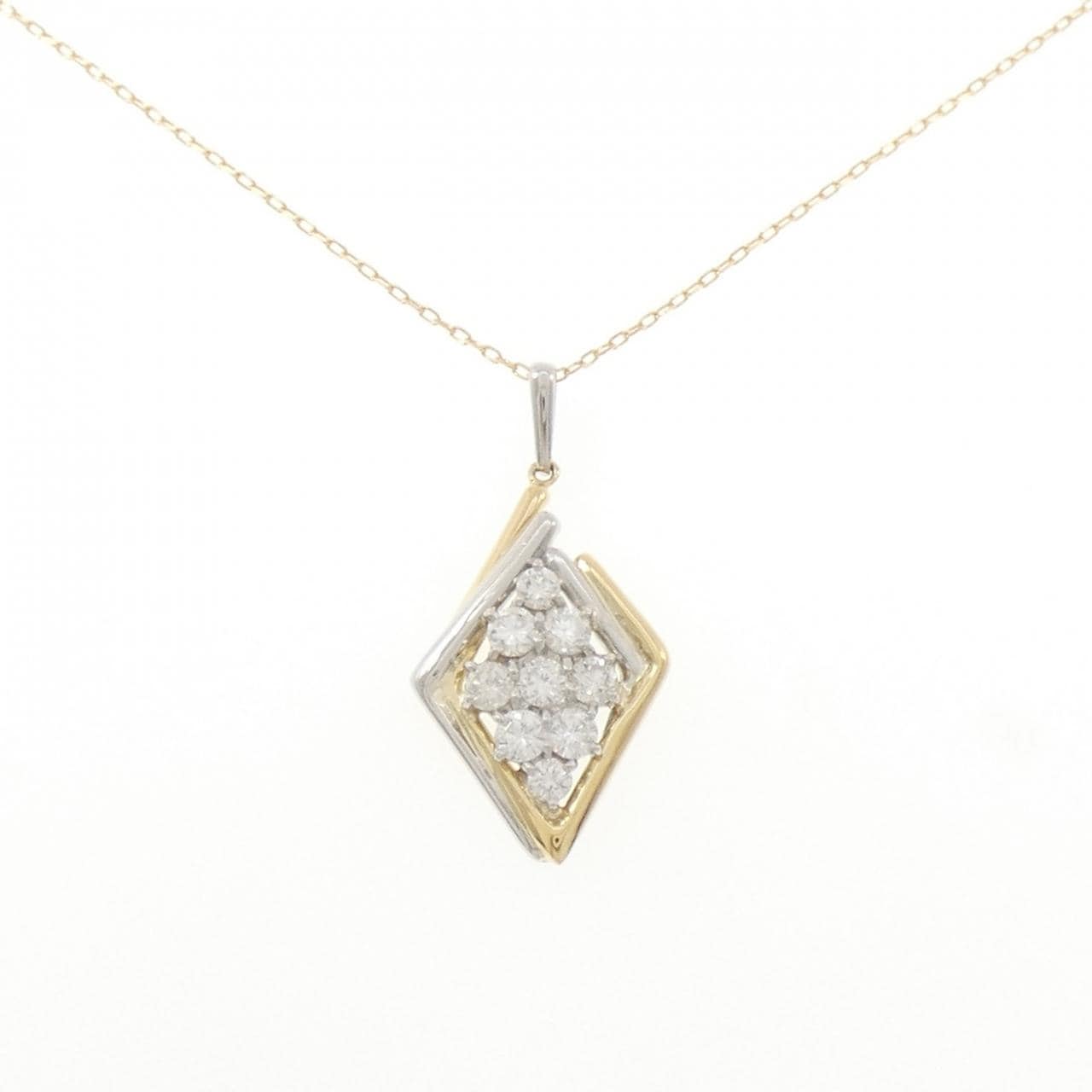 K18YG/PT900 ダイヤモンド ネックレス 1.00CT