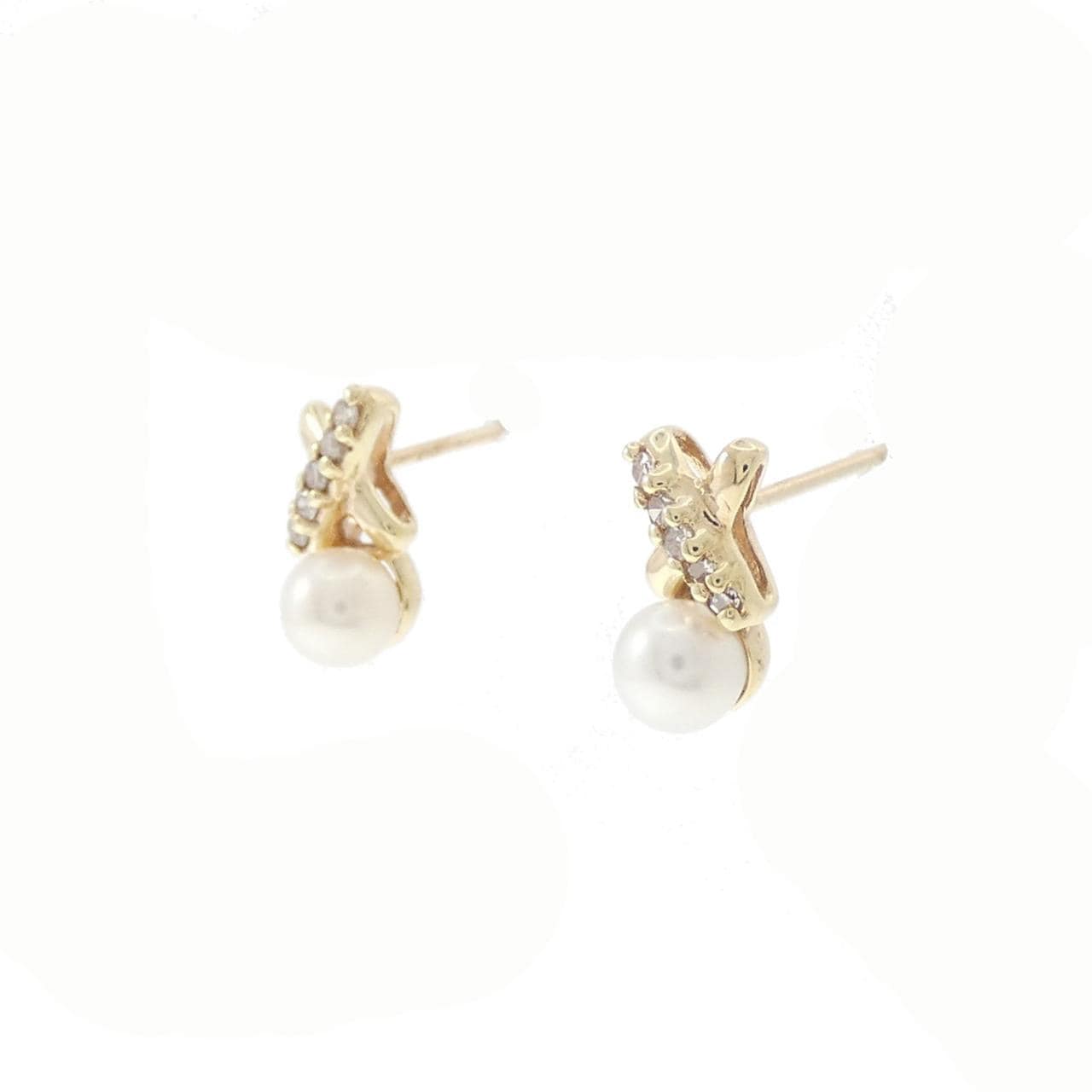 K10YG 淡水パール ピアス 4.5mm