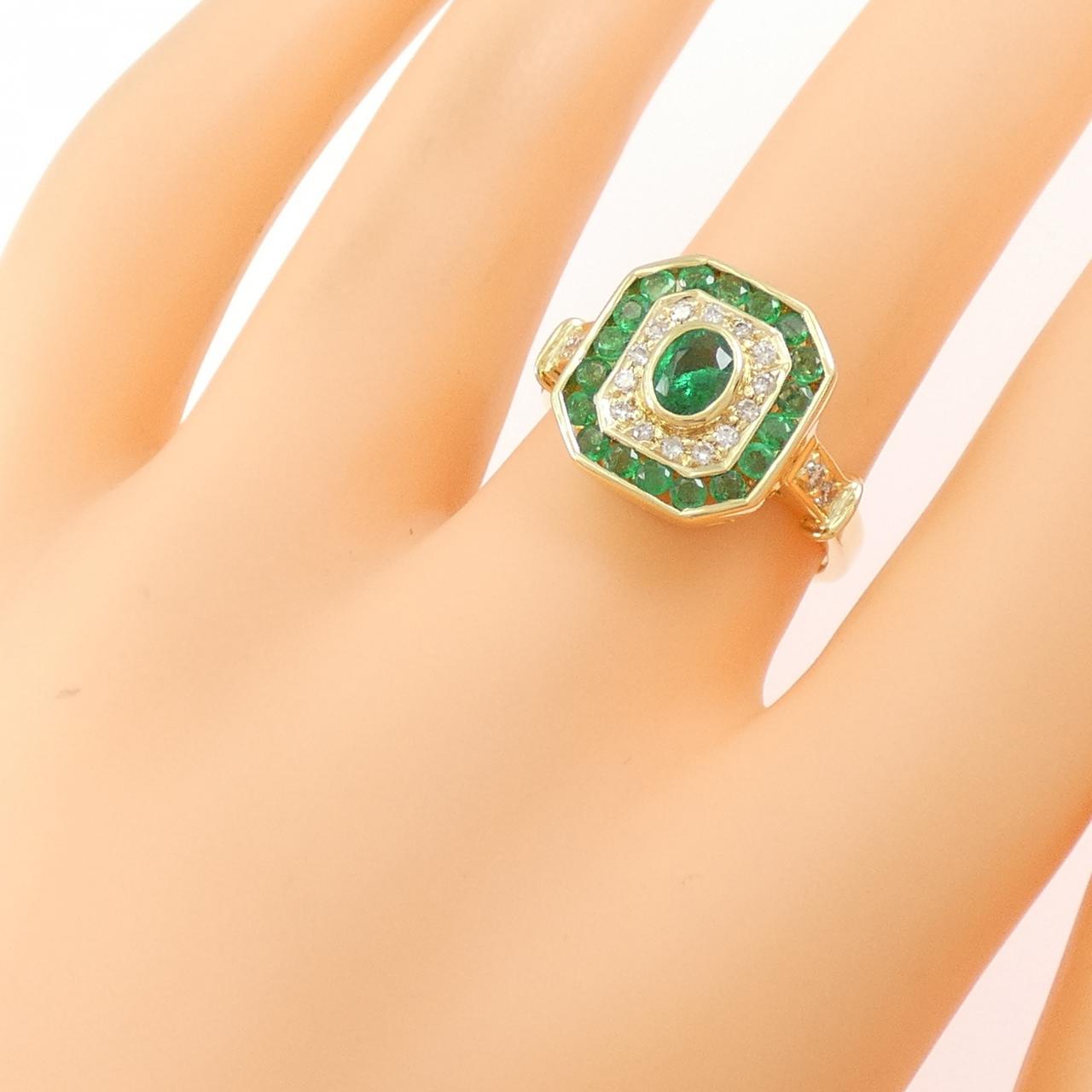 750YG エメラルド リング