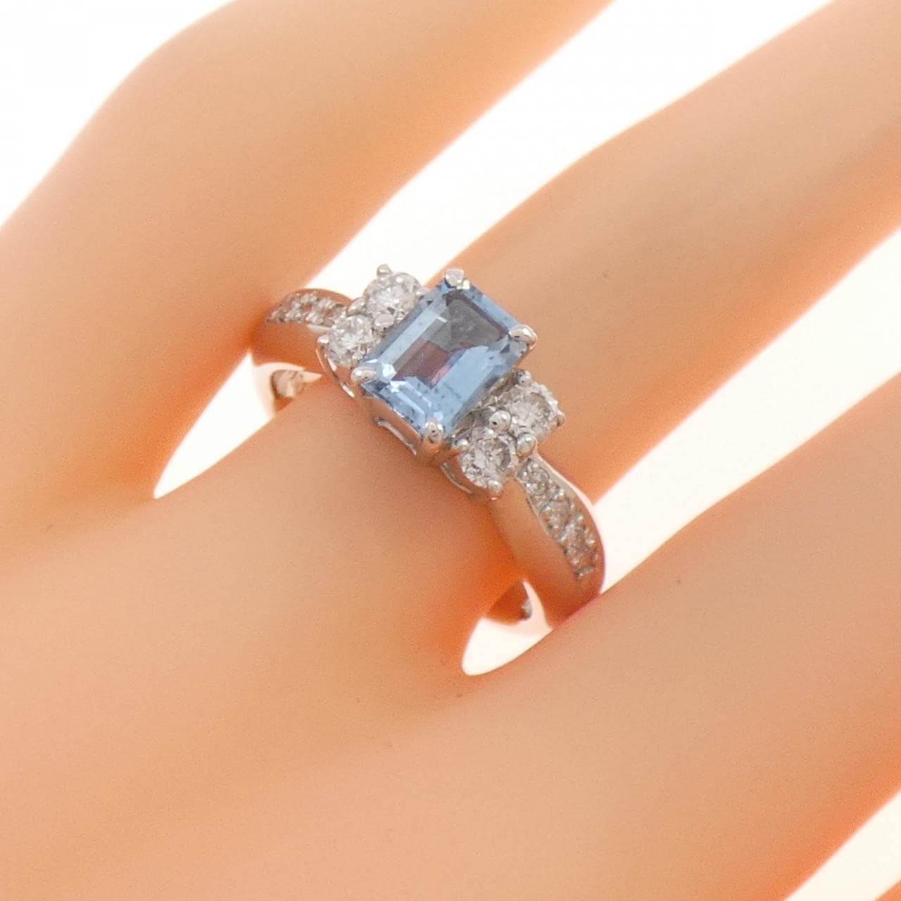 PT900 アクアマリン リング 0.75CT