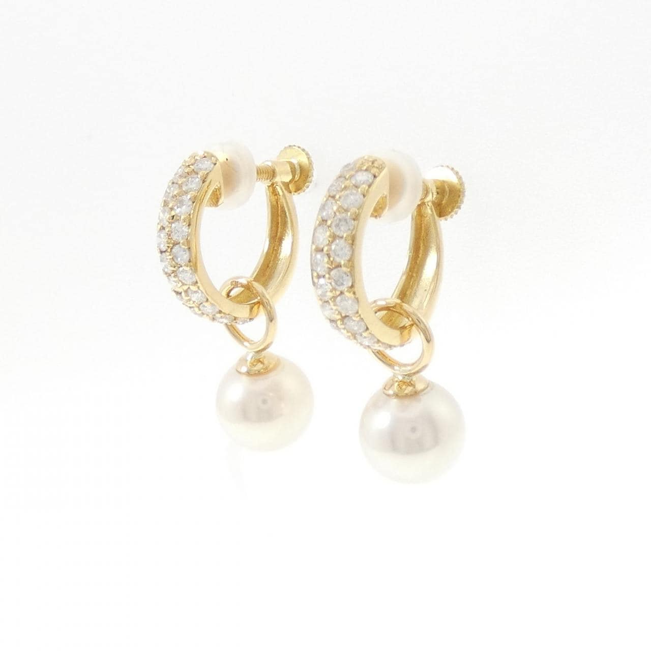 K18YG 2WAY アコヤパール イヤリング 8.0mm