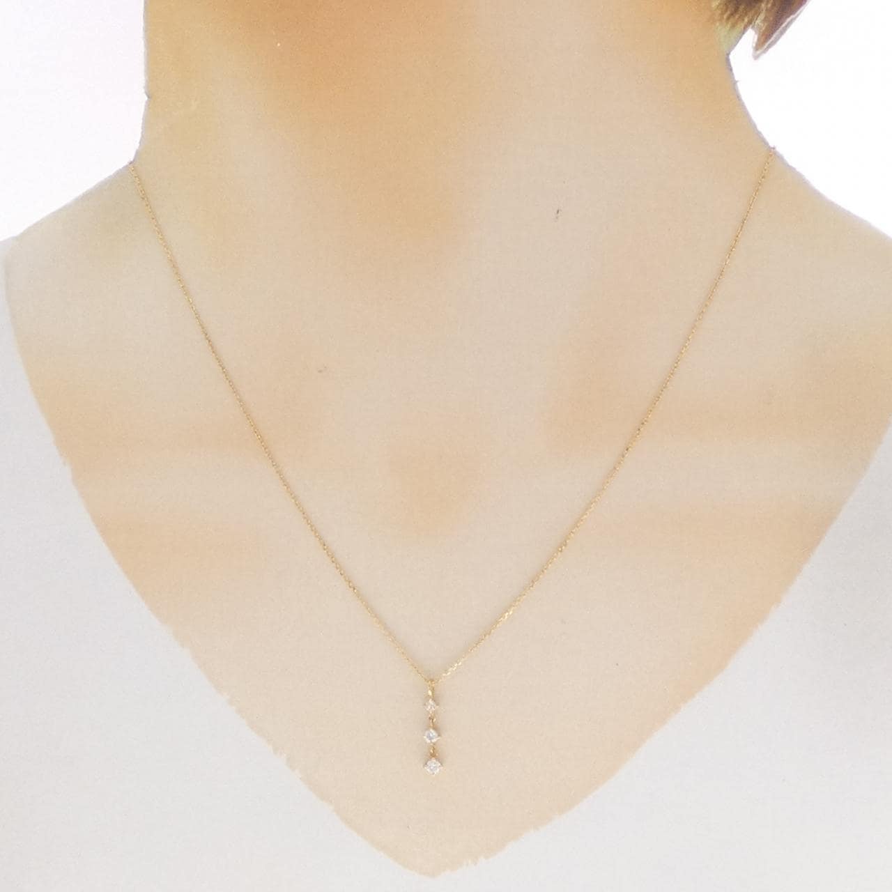 K18YG ダイヤモンド ネックレス 0.14CT
