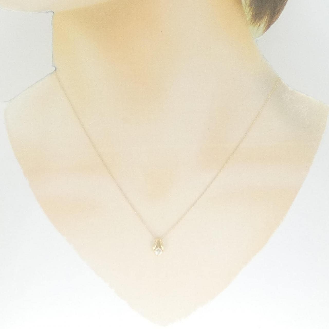 K18YG ソリティア ダイヤモンド ネックレス 0.157CT