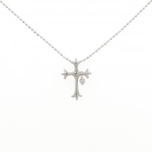 K18WG クロス ダイヤモンド ネックレス 0.02CT