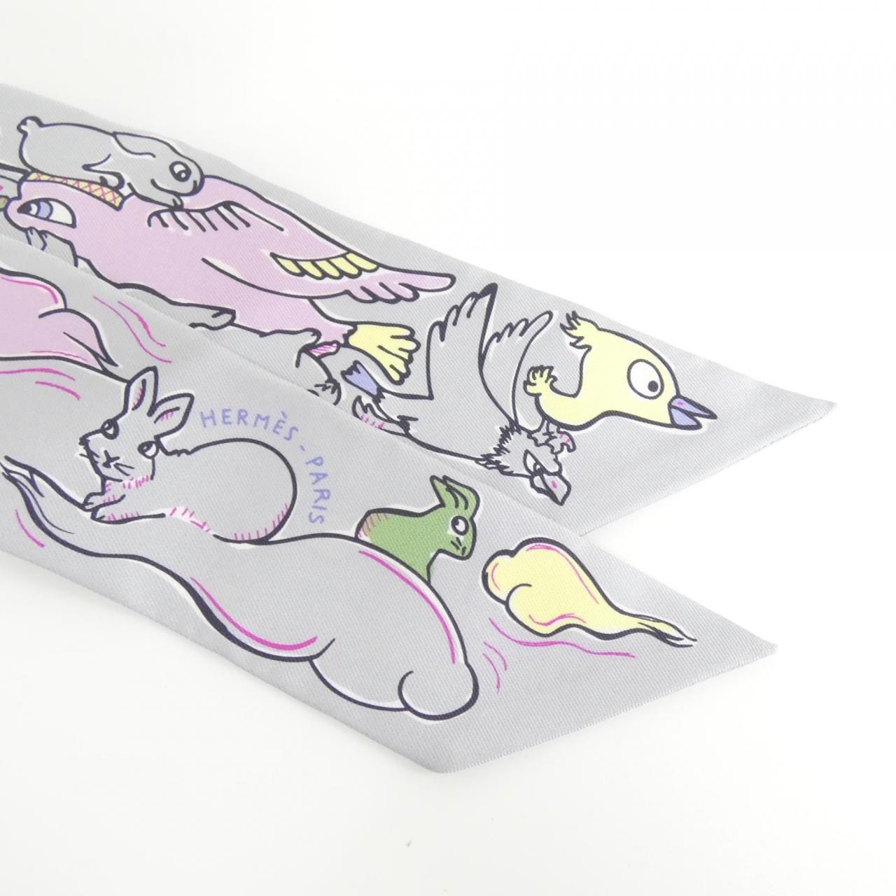 【未使用品】エルメス MILLE ET UN LAPINS ツイリー 064007S スカーフ