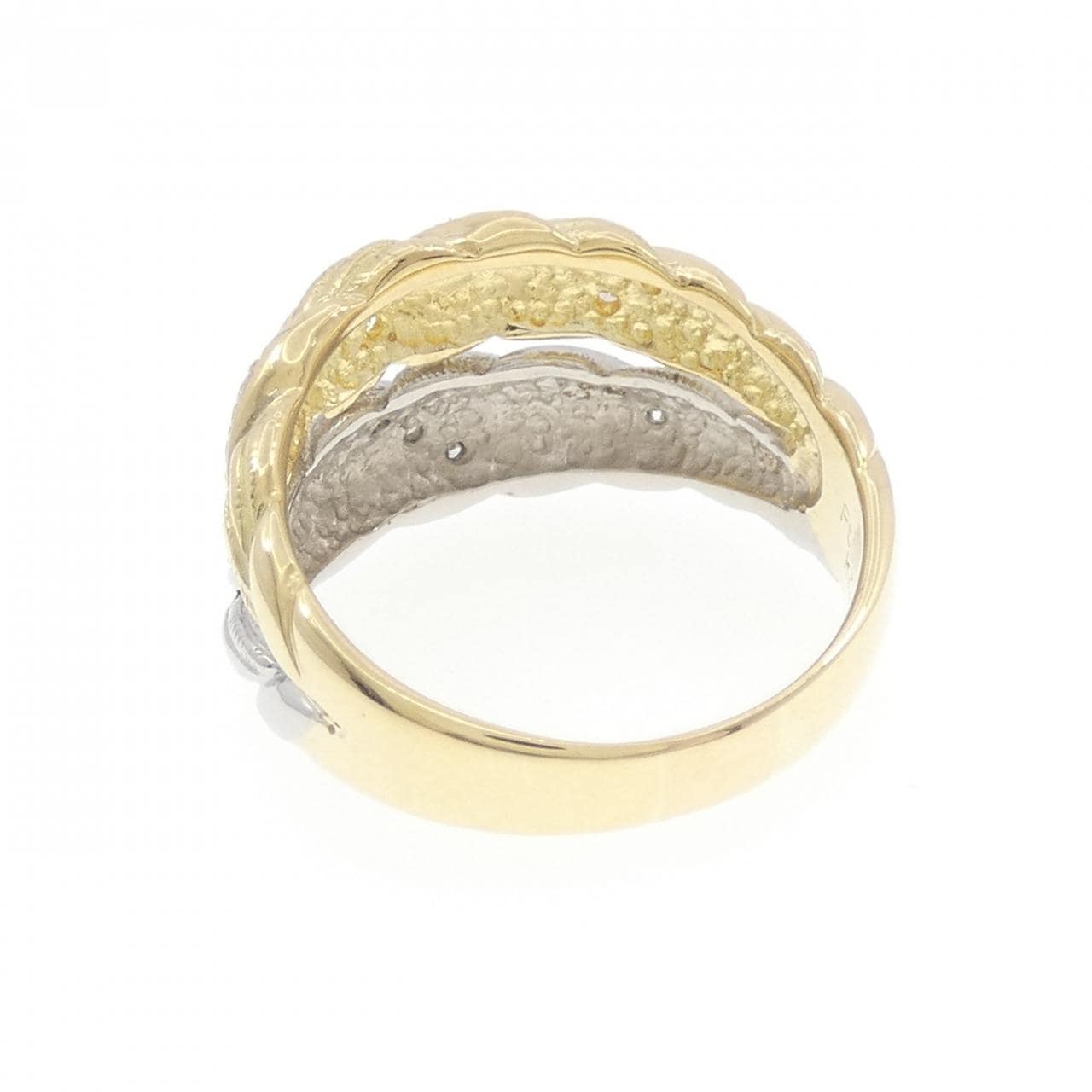 K18YG/PT900 ダイヤモンド リング 0.14CT