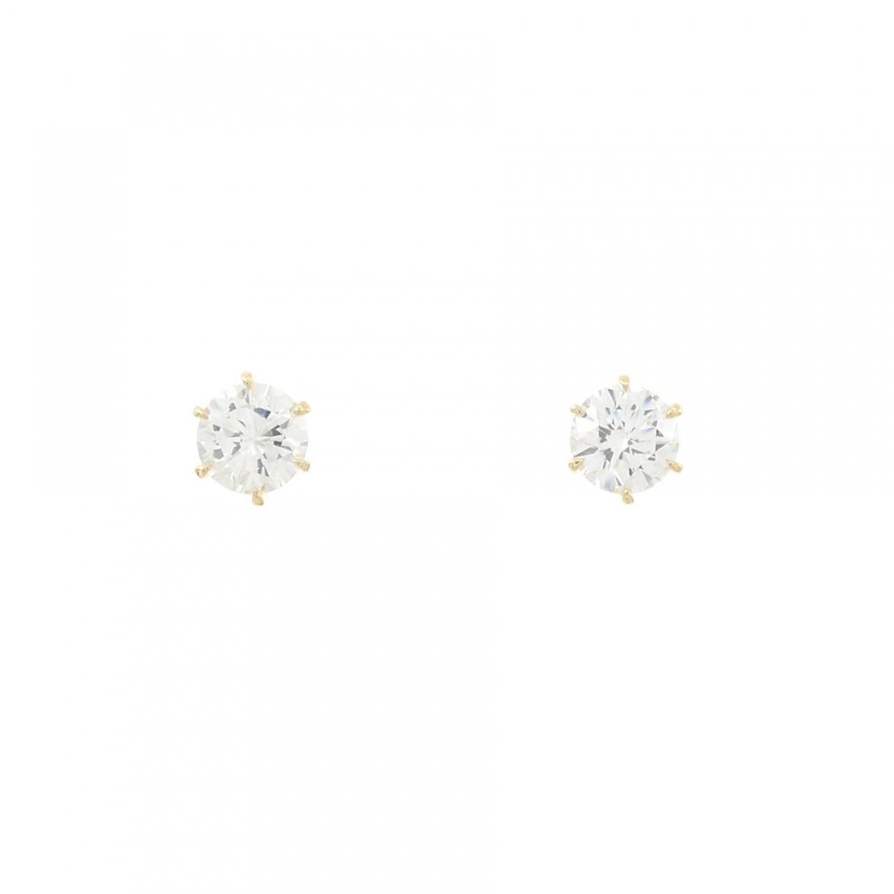 【リメイク】K18YG/ST ダイヤモンド ピアス 0.343CT 0.356CT F VS1-2 VG-G