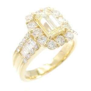 K18YG ダイヤモンド リング 1.048CT LY SI1 ファンシーカット