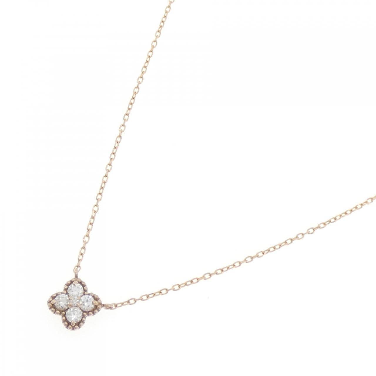 ヴァンドーム フラワー ダイヤモンド ネックレス 0.12CT