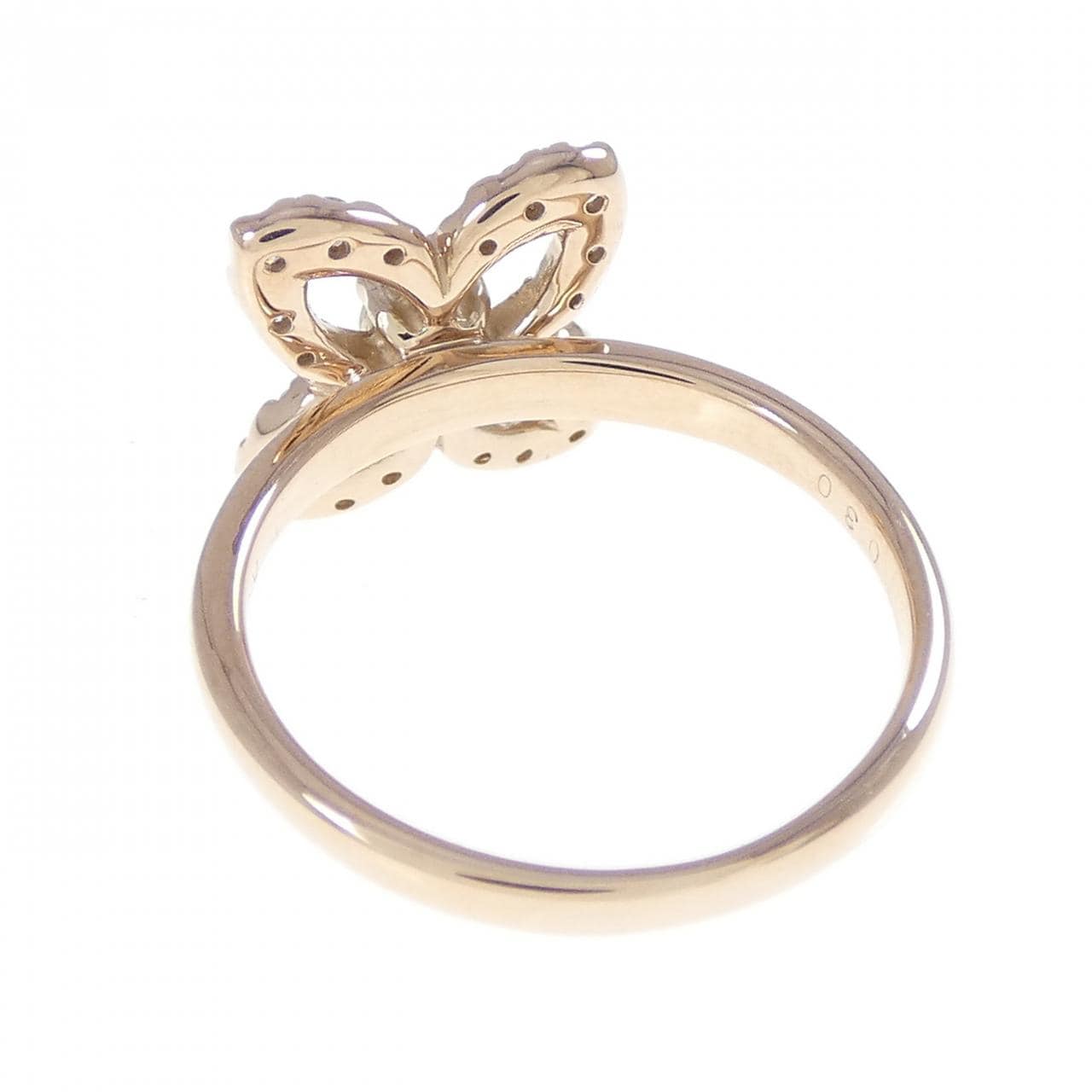 K18PG フラワー ダイヤモンド リング 0.30CT