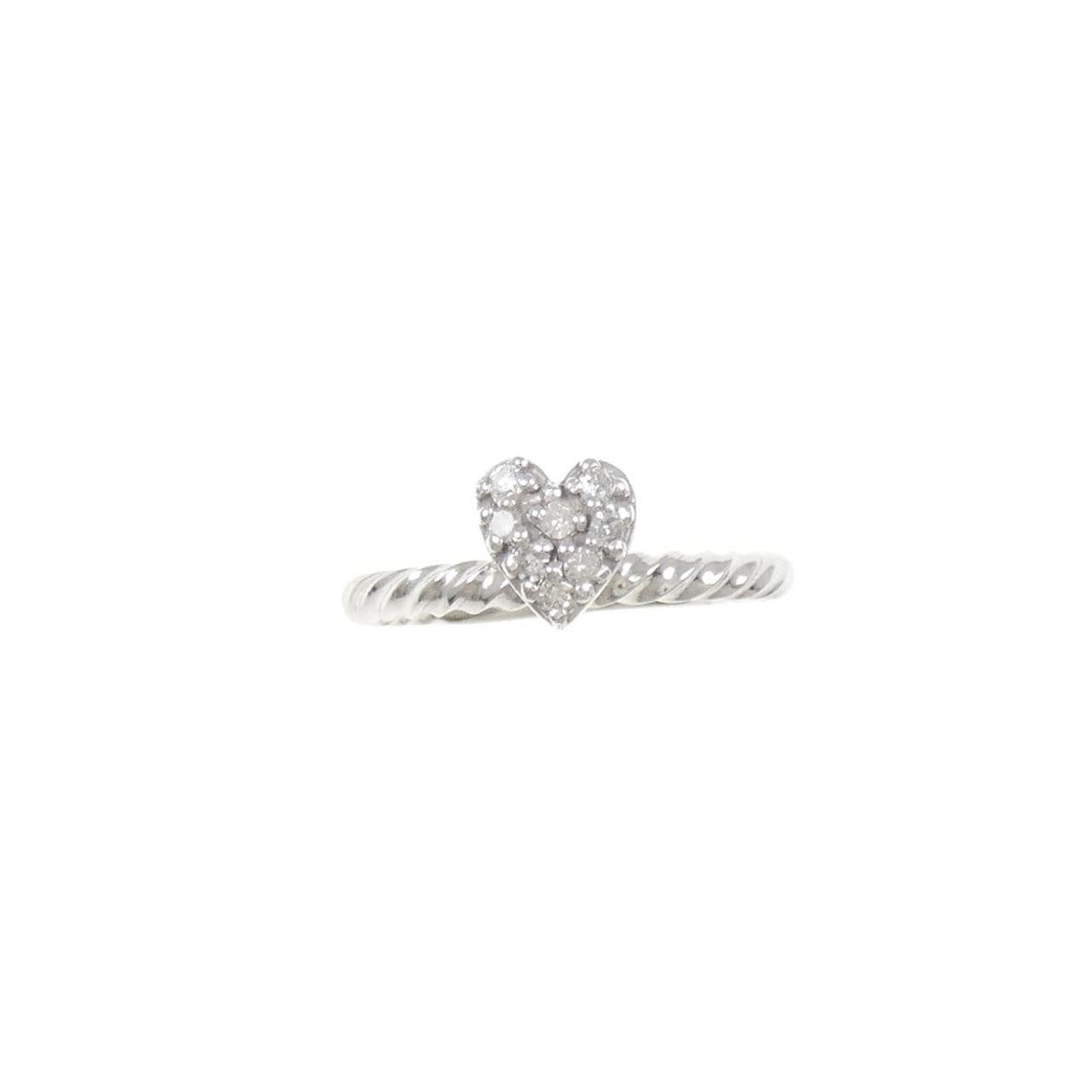 K14WG ハート ダイヤモンド リング