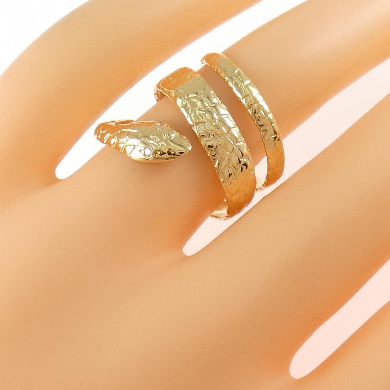 K18YG スネーク ダイヤモンド リング 0.01CT