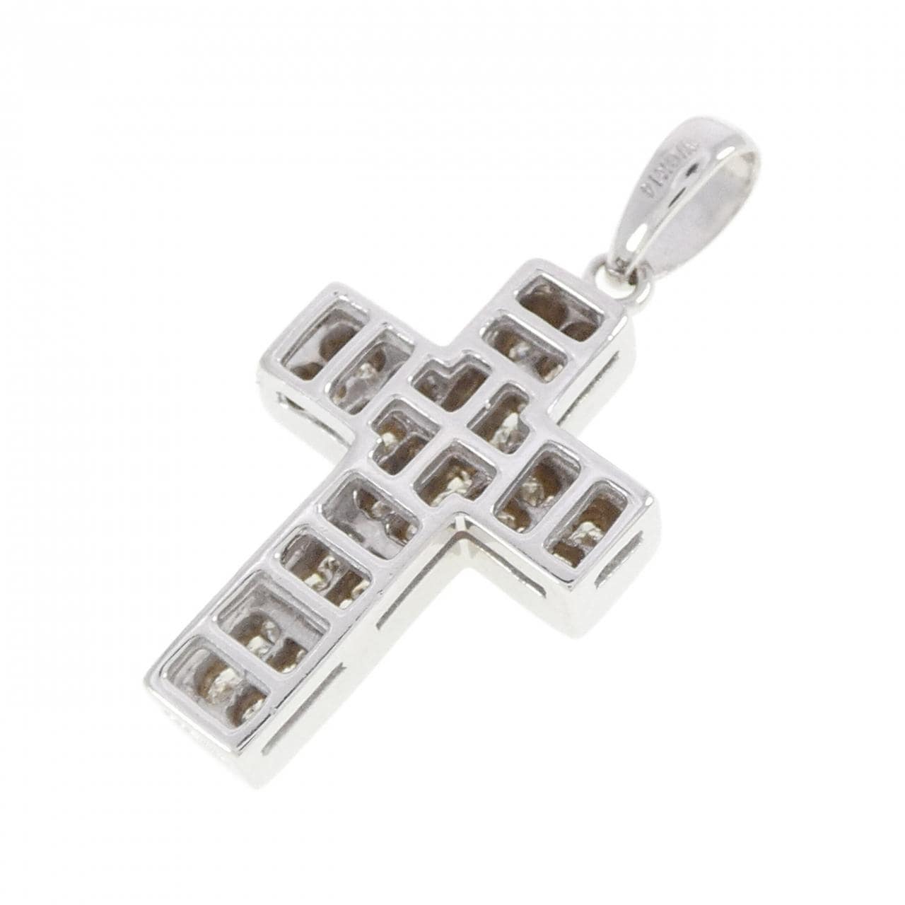 K14WG クロス ダイヤモンド ペンダント 1.00CT