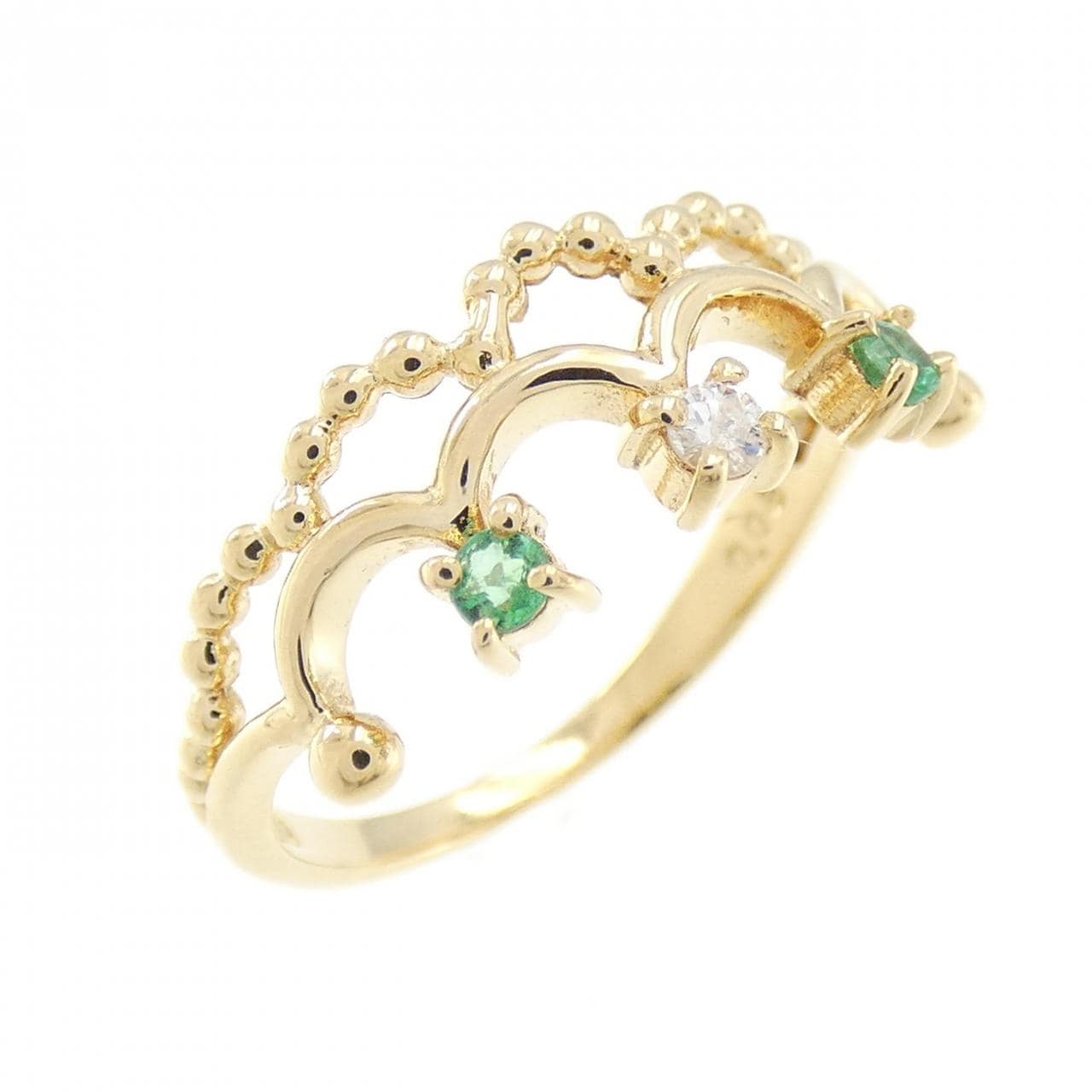 K18YG emerald ring