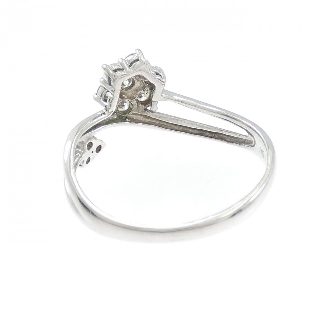 K18WG フラワー ダイヤモンド リング 0.51CT