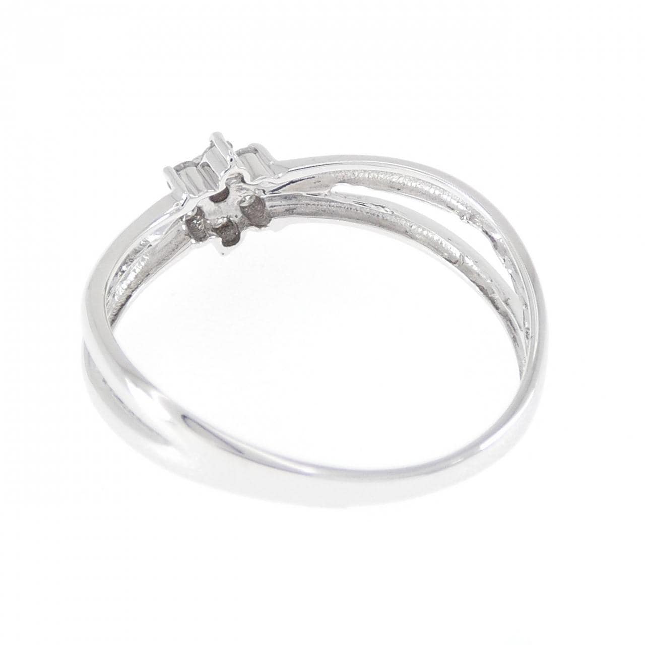K18WG フラワー ダイヤモンド リング 0.10CT