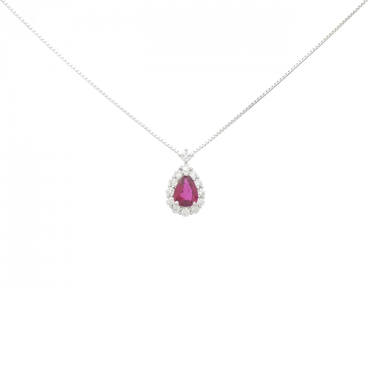 【新品】PT900/PT850 ルビー ネックレス 0.36CT
